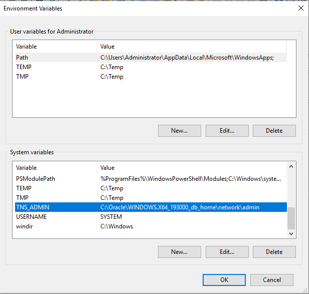 TNS_ADMIN